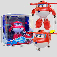 Jouets Super Wings, robot transformable en avion, figurine d'action pour enfants de 3 à 5 ans, fournitures pour fêtes d'anniversaire pour garçons et filles