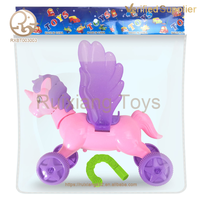Mini dibujos animados Animal mano empujar unicornio juguetes para bebés y niños pequeños Push-Pull Aprendizaje Temprano caminar bebé andador música