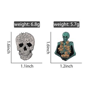 Dessin animé Punk chats squelette crâne émail broches personnalisé métal broches sac à dos revers Badge accessoires cadeau pour amis en gros - Product Image 6
