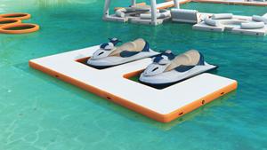 Nieuw Binnen Opblaasbaar Drijvend Waterpark Drop Stitch Pad Mat Jetski Platform Dock Met Tent <span class=keywords><strong>Water</strong></span> Entertainment - Product Image 3
