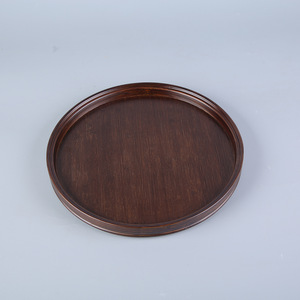 Bamboo and wood tray, Japanese cake and pizza plate, round fruit plate, Nordic style household <b>teacup</b> and tableware holder, - Product Image 2