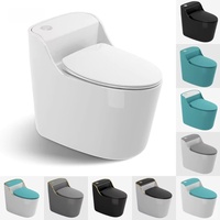 Nouveau design WC monobloc en céramique bleu et blanc à siphon, à poser au sol, pour salle de bain, vente en gros en Chine