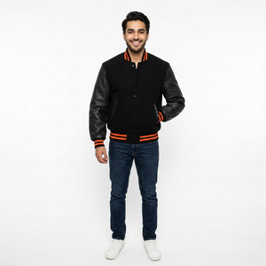 2026 Top Quality Fully Customized Varsity <b>Jackets</b>, Varsity <b>Jackets</b> <b>Leather</b> Sleeve Varsity CollegeBaseballjacket for <b>men</b> - Product Image 1