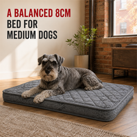Matelas orthopédique pour chien de taille moyenne 76x48cm 8cm gris avec housse amovible