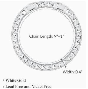Chaîne <span class=keywords><strong>de</strong></span> <span class=keywords><strong>cheville</strong></span> double maille cubaine plaquée <span class=keywords><strong>or</strong></span> 14K, style hip-hop, polyvalente pour la plage, chaîne à maillons larges - Product Image 2