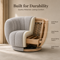 Fauteuil pivotant moderne en tissu bouclé, rotation à 360 degrés, canapé simple surdimensionné, confortable et rembourré pour salon