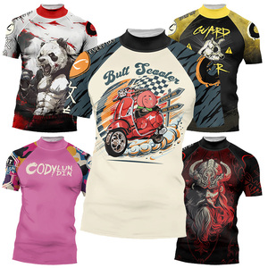 <span class=keywords><strong>โค</strong></span>ดี้เสื้อเชิ้ตผ้าสองชั้นแบบแห้งเร็วสำหรับผู้ชายผ้า14% ใยสังเคราะห์ยืดได้4ทิศทางแบบยืดได้86% กันผื่น MMA BJJ - Product Image 5