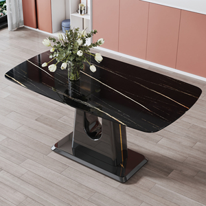 Moderno tavolo da pranzo di lusso di alta qualità Hotel mobili Rock Top con pannello di vetro in legno stile per casa uso appartamento per il bagno - Product Image 4