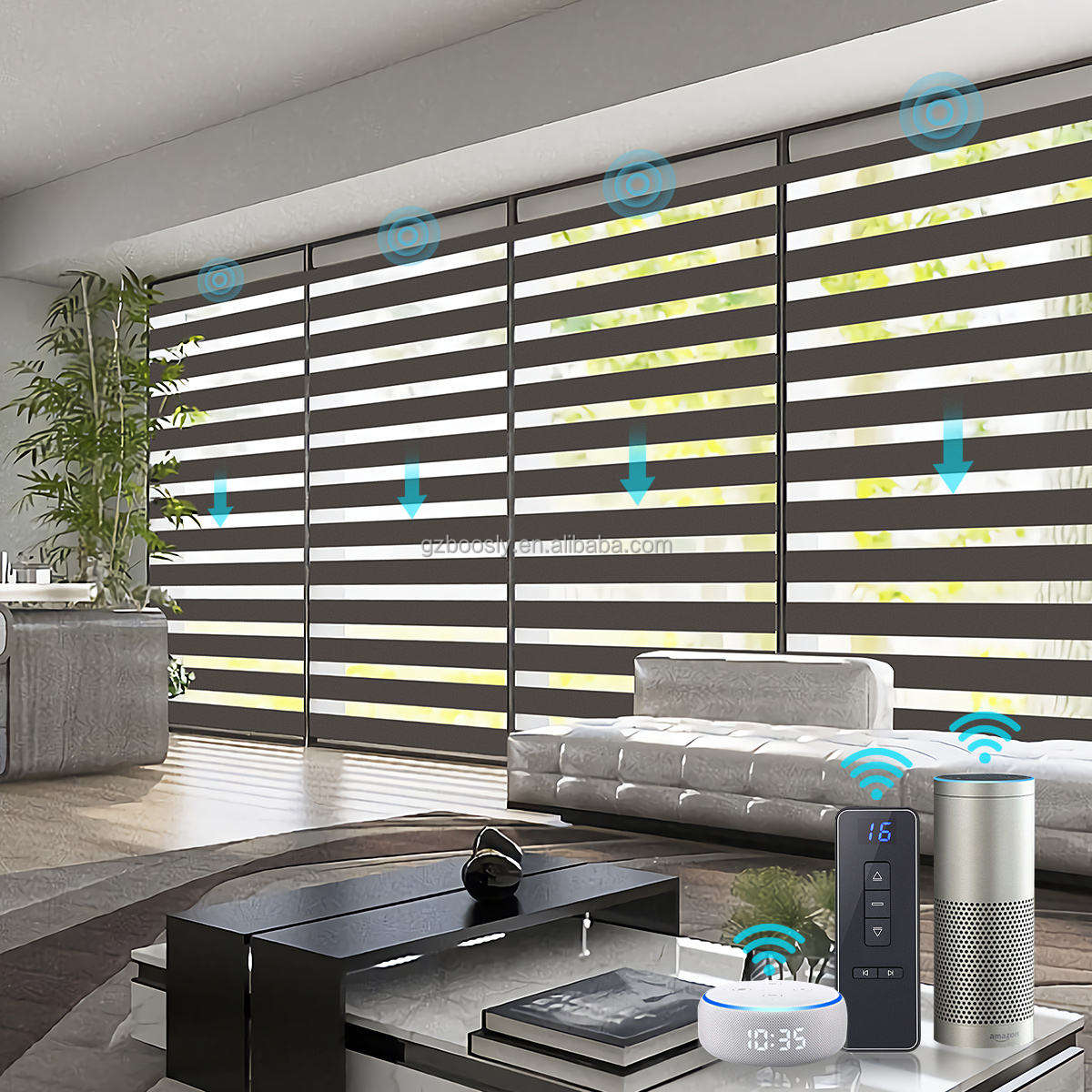 Best Selling Smart Zebra Blinds Motorized Blackout Roller Shades
