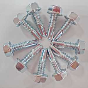 Vis autoperceuses M6.3 x 22 mm à tête hexagonale avec rondelle, plaqué CR3+ Zinc 5U, vis pour métal sur métal, acier au carbone C1022, Homn Reen - Product Image 4