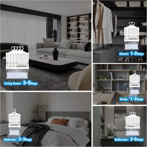 12팩 습기 제거제 걸이형 가방 무향 습기 제거 팩 옷장용 -220g/팩 제습제 - Product Image 4