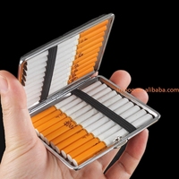 Prix usine 20 pièces étui à cigarettes en cuir étui à cigarettes trapu Portable matériau métallique porte-cigarettes Anti-pression