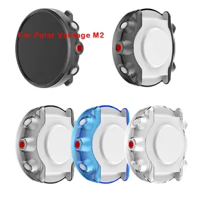 用于极地华帝M2保护罩框架保险杠外壳的半覆软屏幕保护器透明TPU智能手表外壳