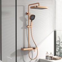 Kit de douche thermostatique pour hôtel, pommeau de douche pluie haute pression moderne pour salle de bain, ensemble de douche de plafond