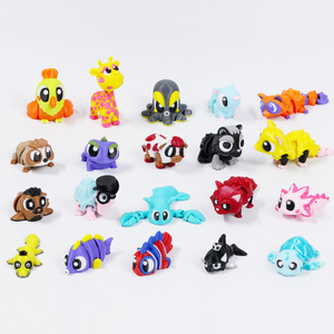Ensemble de figurines d'animaux imprimées en 3D 2026, jouets articulés flexibles anti-stress, décorations mignonnes pour animaux de bureau, idéales pour les cadeaux de fête - Product Image 1