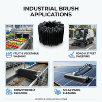 Brosse à rouleaux industrielle modulaire en caoutchouc imperméable personnalisée pour le lavage des fruits et légumes, le nettoyage des balayeuses routières et des convoyeurs