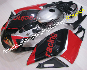 Kit de carénage de moto course, ensemble de carrosserie, pièces de moto, rouge et noir, pour <span class=keywords><strong>Aprilia</strong></span> R S RS 125 <span class=keywords><strong>RS125</strong></span> 2001 2002 2003 2004 2005 - Product Image 1