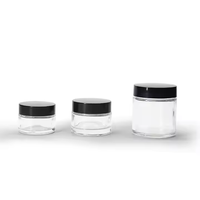 Ventes chaudes - Pot en verre rond sérigraphié de 15/30/50 ml avec couvercle noir pour crème pour les yeux, gouttes pour les yeux et crème pour le visage