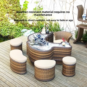 Set da Giardino in Metallo Stile Cinese Moderno Purple Leaf, Tavolo e Sedie per Esterni, Combinazione per Cortile e Veranda - Product Image 2