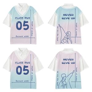 Dos piezas escote Halter patrón de dibujos animados impresión Digital clase uniforme grupo edificio manga corta Escuela Primaria secundaria - Product Image 5