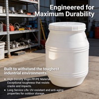 Fûts, seaux et barils en plastique de qualité alimentaire avec couvercles, recyclables, capacité 25L, hermétiques, cylindriques, pour stockage du lait et fermentation