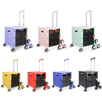 Vente en gros Chariot de supermarché pliable portable pliable en plastique Chariot de supermarché portable pour grimpeur Chariots à roulettes