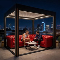 Meubles de jardin pour restaurant, mobilier de terrasse, mobilier de luxe, pergola bioclimatique à lames orientables