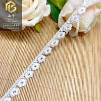 LEIXUSI 1,8 cm Dentelle en polyester brillante à une face, soluble dans l'eau, pour accessoires vestimentaires et ornements en dentelle, vente en gros