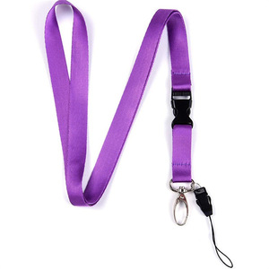 Cross-border woven <b>polyester</b> heat transfer detachable ID card <b>lanyard</b>, multi-color name tag/ID card <b>lanyard</b>, logo printable. - Product Image 5
