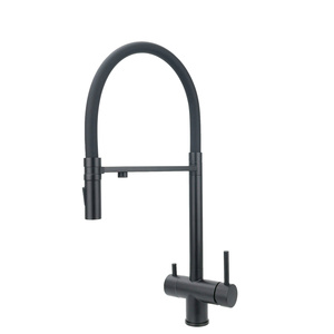Stainless Steel 304 <strong>Matt</strong> <strong>Black</strong> Magnetic Docking <strong>Pull</strong> Out 3 Way Filter Water Mixer Tap Lead Free Mixer Tap for Reverse Osmosis RO - Product Image 1