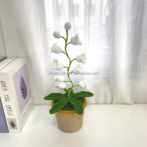 Luce Notturna a Forma di Orchidea Campanula Fatta a Mano, Pianta in Vaso, Fiore Artificiale Creativo all'Uncinetto, Regalo di Laurea, Lunga Durata 3-5 Anni - Product Image 4