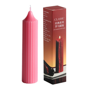 Многоцветная ароматическая свеча в виде римской колонны в полоску, на заказ, с индивидуальным ароматом, декоративная, для подарка, из ароматизированного воска - Product Image 2