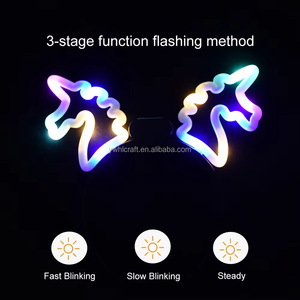 Bandeau lumineux LED en forme d'étoile de <span class=keywords><strong>licorne</strong></span> HLC qui brille dans le noir, accessoires de cheveux lumineux pour festival, anniversaire, Noël, bonne année - Product Image 3