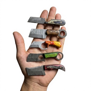 Cuchillo de Supervivencia y Caza de Hoja Fija Mini, Hecho a Mano, de Alta Calidad, con Acero de Damasco Industrial, Punta Caída, Mango de Resina OEM - Product Image 1