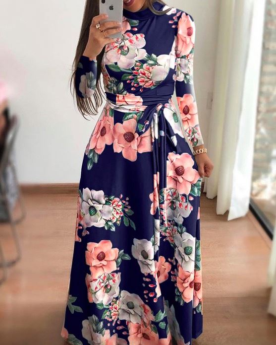 womens boho fall dress PRETTYGARDEN Womens Summer Boho Maxi Dress Trendy Short Sleeve V Neck main image 0