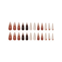 Faux ongles longs pointus effet dégradé pour le commerce international, 24 pièces