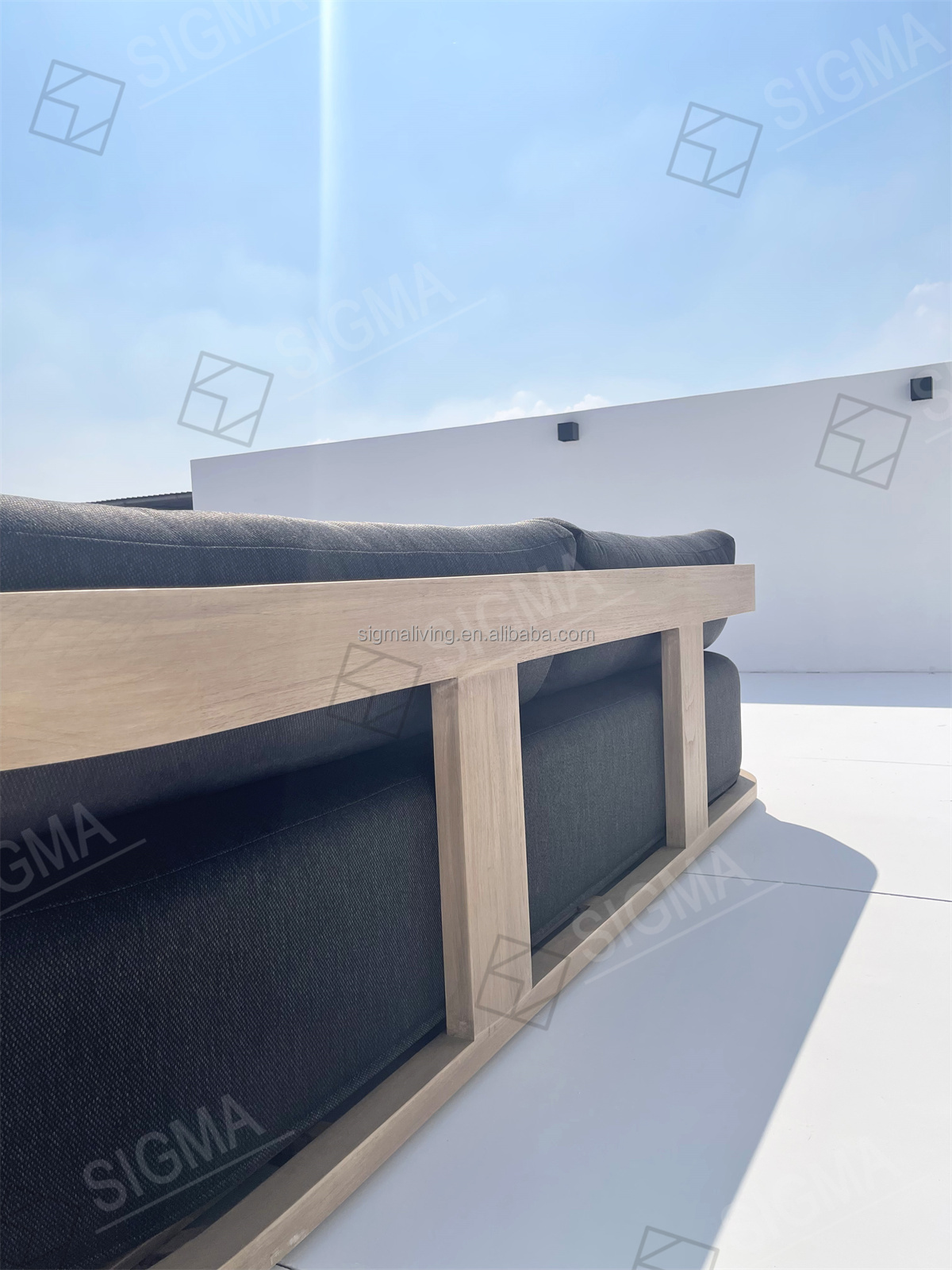 New Luxury Design Sofa Set Garden Leisure Teak Sofa Outdoor Hotel Waterproof Teak Wood Sofa Chair