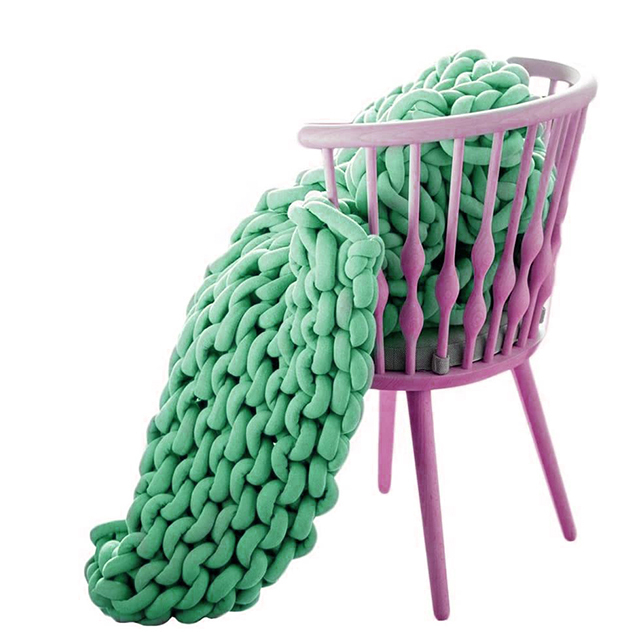 Chunky Couverture En Tricot Coton Fait à La Main Mignon Lit Canapé Jet Machine Lavable Adapté à Toutes les Tailles