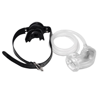 Ninghao Jouets érotiques pour adultes, manchon pénien en silicone/TPR, cage à pénis, plug buccal avec fonction de drainage urinaire