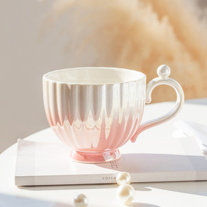 Creatività stile europeo luce di lusso perla tazza in ceramica con manico per presentare festa caffetteria - Product Image 2