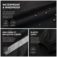 Veste de pluie robuste en Oxford imperméable et respirante avec bandes réfléchissantes et capuche, idéale pour le travail en extérieur et la construction
