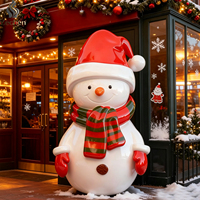 Maßgefertigte Glasfaser-Weihnachtsskulpturen Zuckerstange Weihnachtsmann Eule Schneemann Ornamente für Platz- und Einkaufszentrum-Dekoration