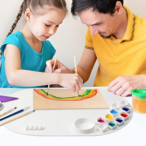 Tapis de peinture en silicone, tapis d'art en silicone avec gobelet à eau, fait main, effaçable, lavable, pour résine, argile, pour enfants - Product Image 6