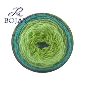 Hotsale Retail Crochet Cake Yarn, Colorful Scarf Knitting Fancy Melange Crochet Cake Yarn 100% Acrylic Ball Yarn