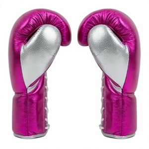 Gants de boxe rose métallisé pour l'entraînement, arts martiaux, gants de frappe, équipement de combat avec logo personnalisé - Product Image 4