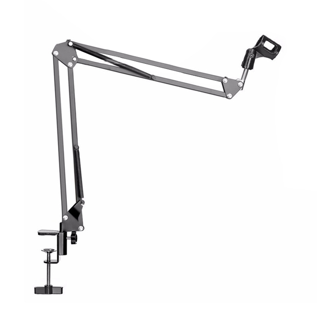 NB-35 Microphone Suspension Scissor Arm Stand Adjustable Boom Mic Mount with Table Clamp for Studio Recording Live Streaming