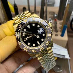 Montres mécaniques automatiques 40 mm en métal doré, noir, gris, avec lunette en céramique II, <span class=keywords><strong>montre</strong></span> de luxe pour homme en or, <span class=keywords><strong>bracelet</strong></span> Jubilé Président - Product Image 2