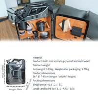 Ensemble de café portable en jerrycan - Récipient à boisson en acier réutilisable noir pour les voyages, les pique-niques et les excursions en plein air
