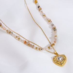 Fashionable 18K Gold Heart-Shape <b>Titanium</b> Steel Link <b>Chain</b> for Women Non-Fading High-End Jewelry - Product Image 3