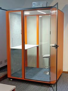 Cabina telefónica insonorizada moderna de alta calidad, modelo de habitación de privacidad acústica portátil y reconfigurable, cerradura a juego de vaina de oficina - Product Image 3